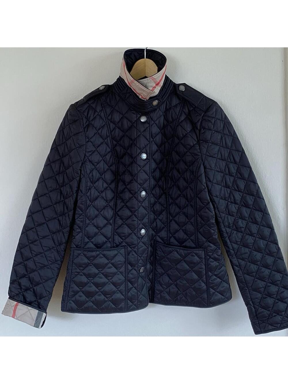 Authentic Burberry Brit Black Quilted Nova Check Jacket SZ S